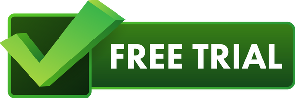 Free trial flat banner on white background. Product advertis